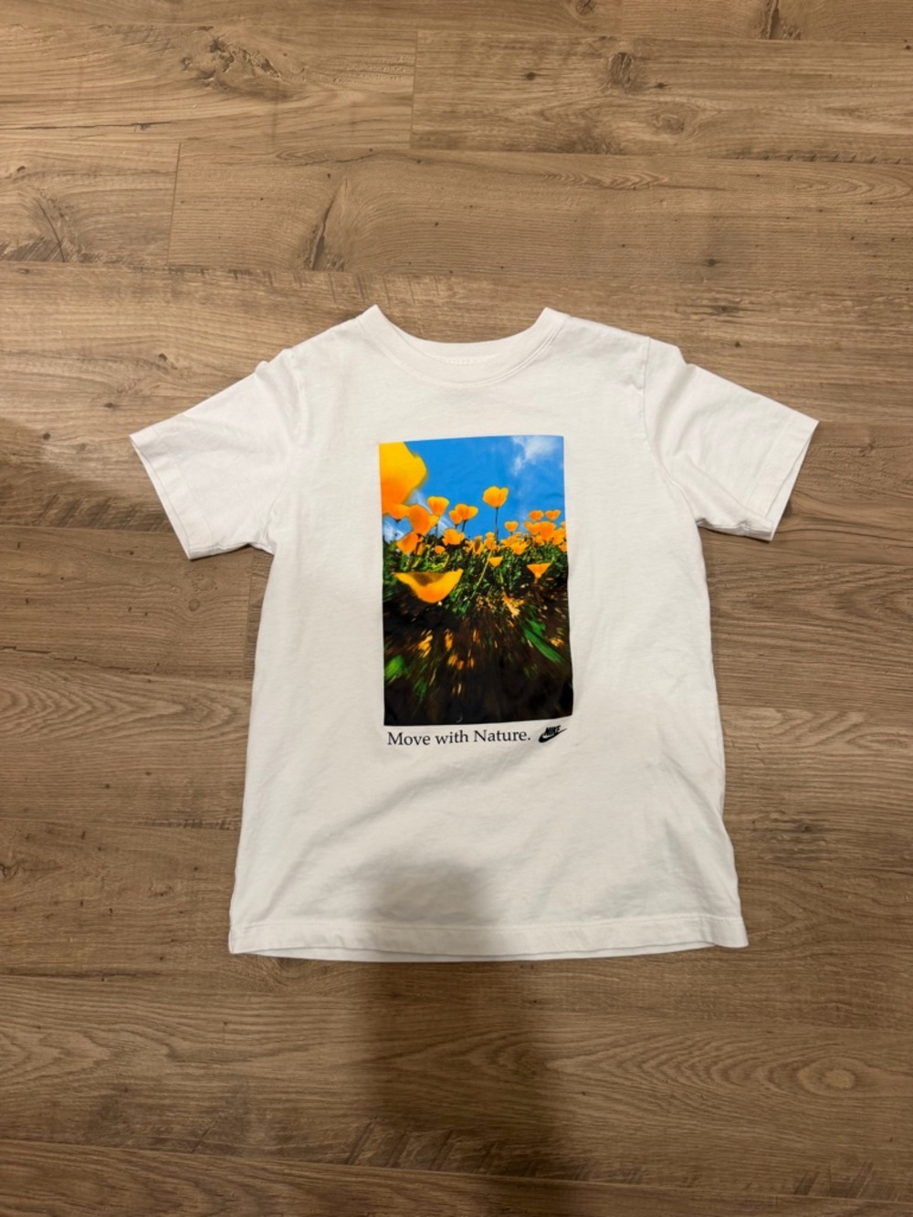 Nike Kids 'Move with Nature' White Graphic Tee